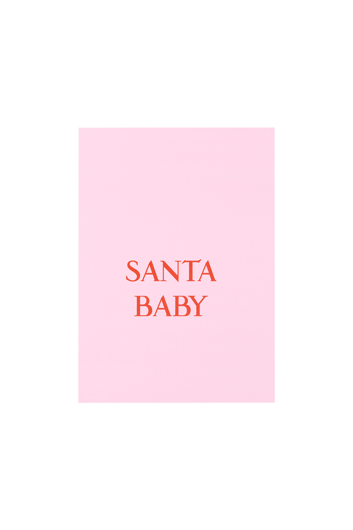 Kerstkaart santa baby – roze