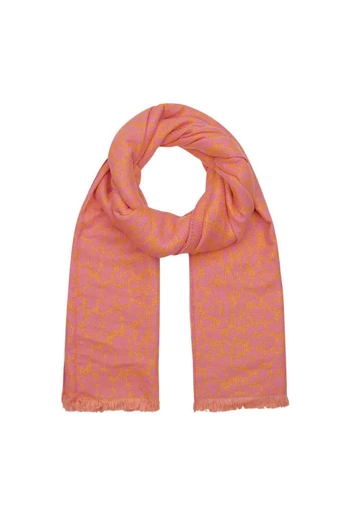 Wintersjaal leo lover – oranje roze